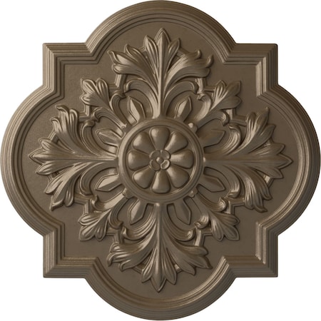 Ekena Millwork Bonetti Ceiling Medallion (Fits Canopies up to 5 1/8"), Hand-Painted Warm Silver, 20"OD x 1 3/4"P CM20BOWSS